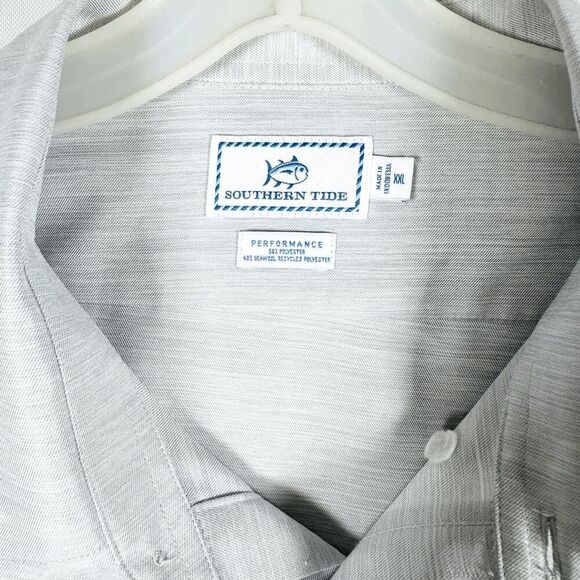 Southern Tide Performance Casual Button Shirt Gray Preppy Outdoors Size XXL - Picture 5 of 5